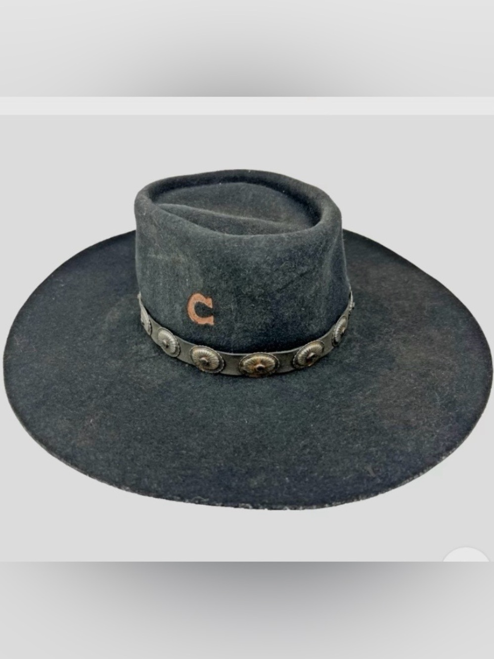 Charlie 1 Horse - Vintage Western Wool Felt Hat with a Concho Studded Hatband.